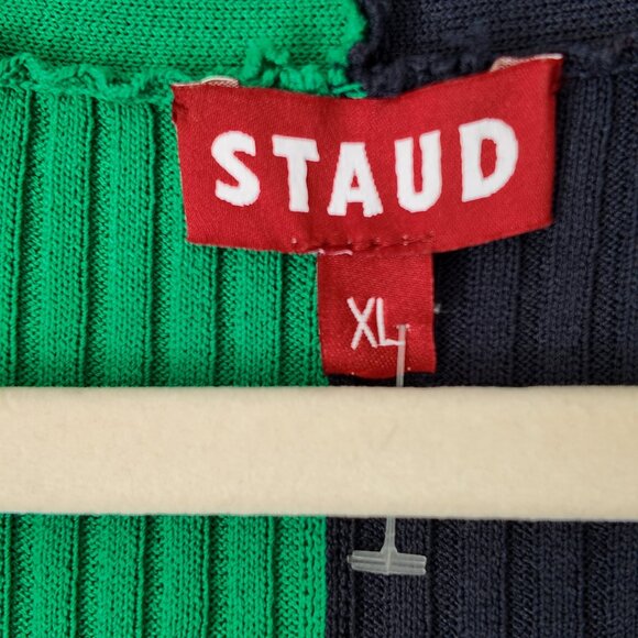 STAUD Green/Blue Knit Button-Up Sweater Dress XL - Picture 4 of 4